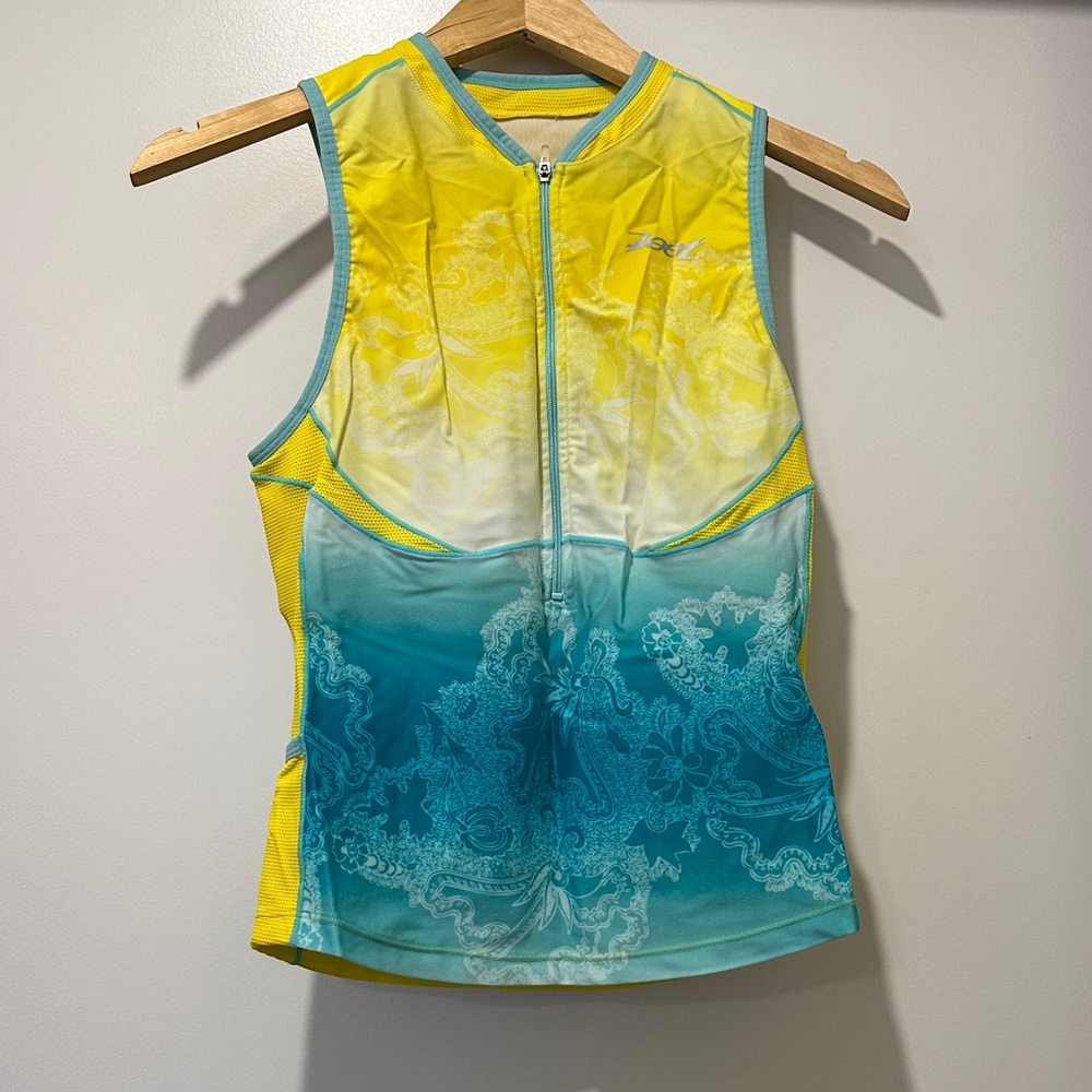 Yellow and Blue Women's Zoot Tri  Top